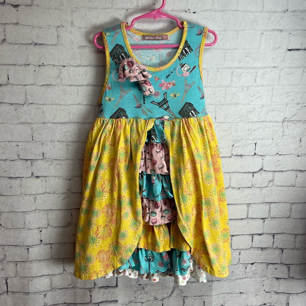 Jelly the Pug size 7 spring in Paris Hannah knit dress
